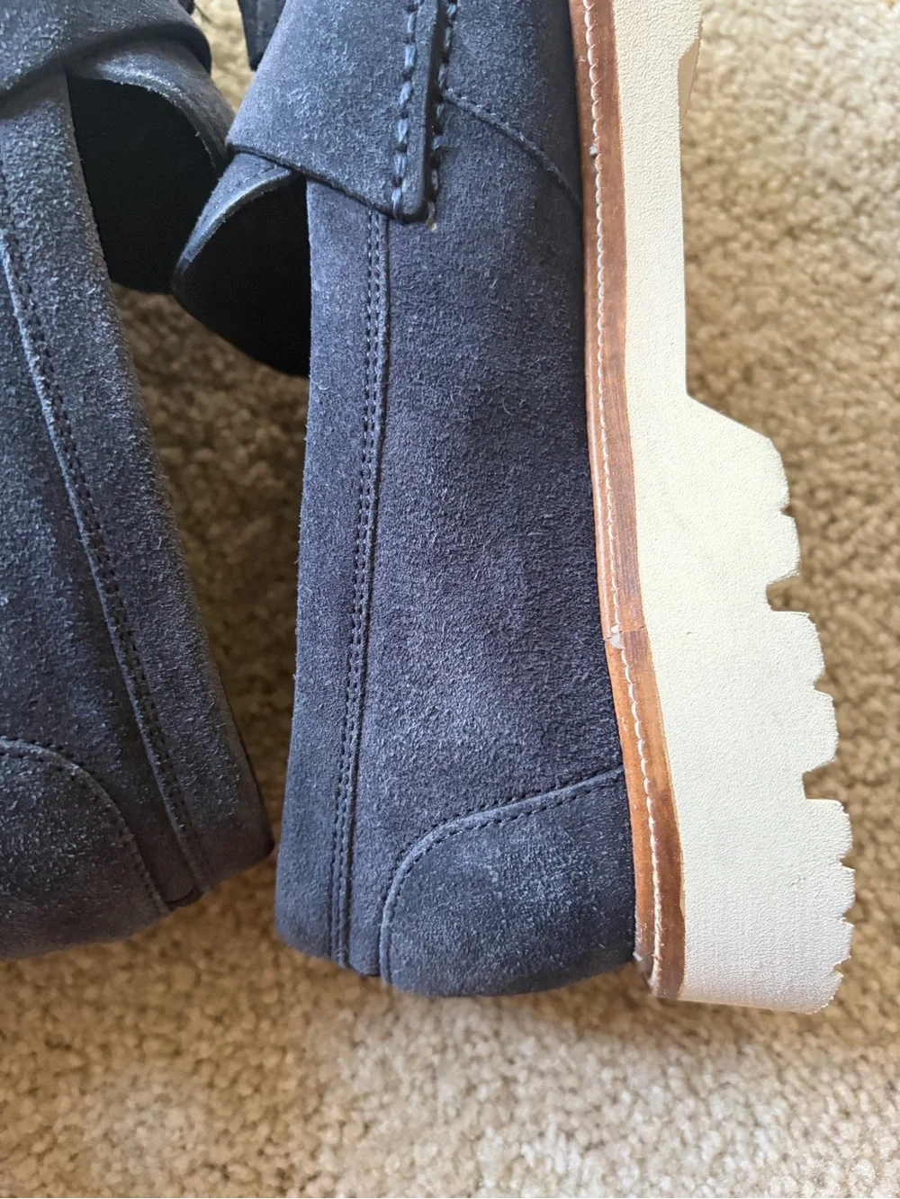 Cole haan American classic man made leather blue suede tassels loafers size 10